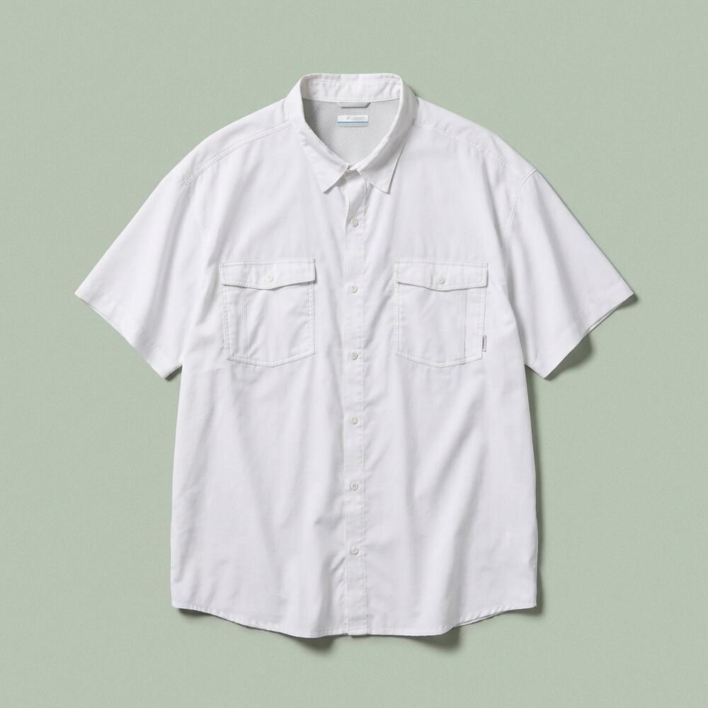 Columbia Utilizer Short Sleeve Shirt White Omni Shade Hiking Fishing Mens 4X 4XL